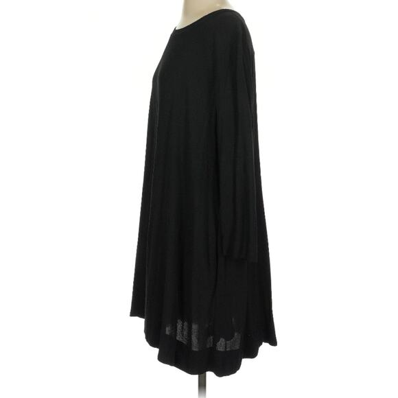 Enza Costa 100% Rayon Crepe Bracelet Sleeve Swing Mini Dress Black 1 S - Picture 6 of 11